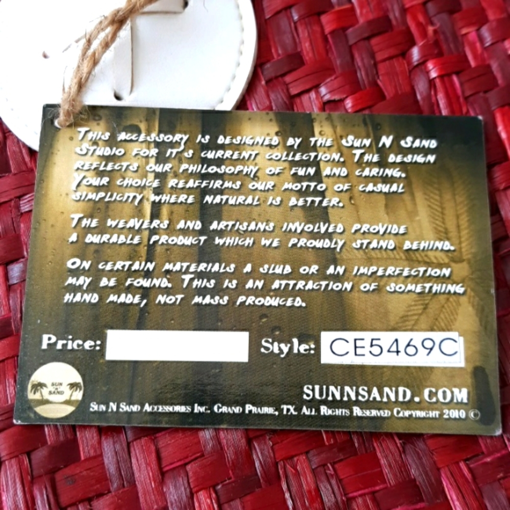 NWT SUN N SAND WOVEN NATURAL FIBER TOTE - Picture 8 of 13